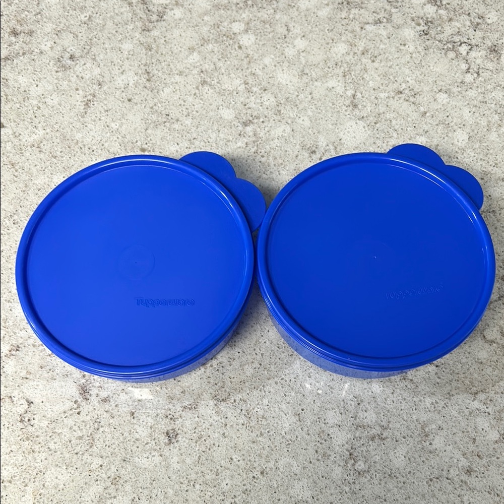 Tupperware Bright‎ Blue Round Containers